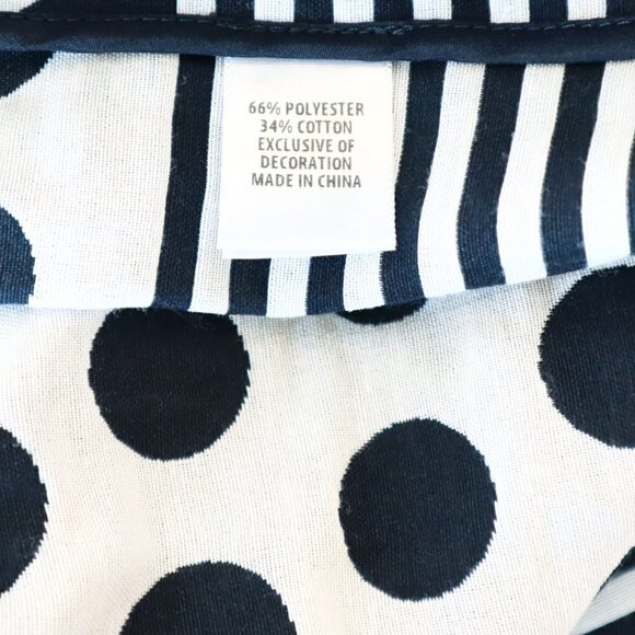 St. John Navy White Polka Dot Print Draw-Cord Waist Anorak Jacket Coat Size S - Picture 6 of 7
